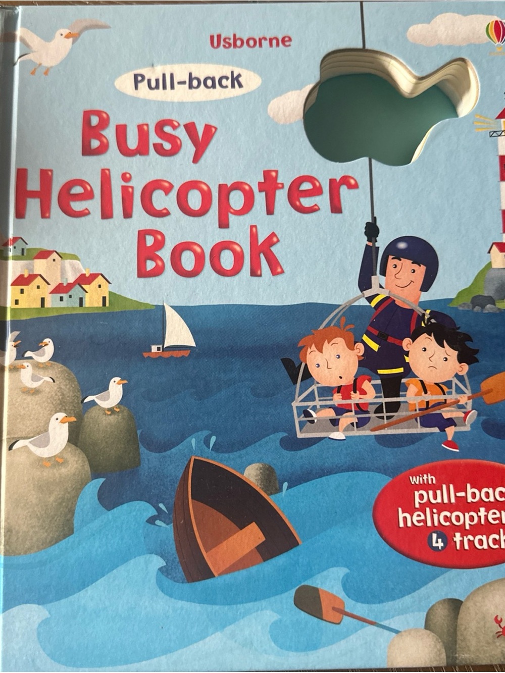 Usborne Busy Helicopter Pull-Back Book - Blue